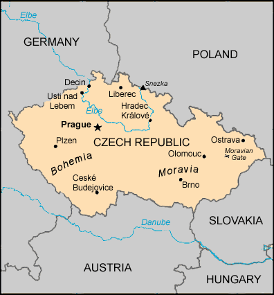 carte de la R�publique Tch�que